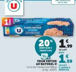 Super U Thon entier au naturel u offre