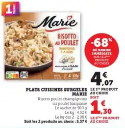 Super U Plats cuisines surgeles marie offre