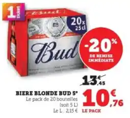 Super U Biere blonde bud 5º offre