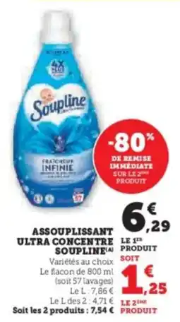 Super U Assouplissant ultra concentre soupline offre