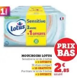 Super U Mouchoirs lotus offre