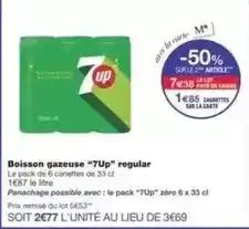 Monoprix 7 up - boisson gazeuse 7up regular offre