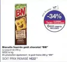 Monoprix Biscuits fourrés goût chocolat offre