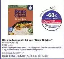 Monoprix Ben's original - riz vrac long grain 10 min offre
