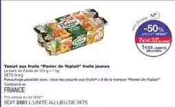 Monoprix Yoplait - yaourt aux fruits panier de fruits jaunes offre