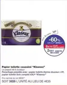 Monoprix Kleenex - papier toilette coussiné offre