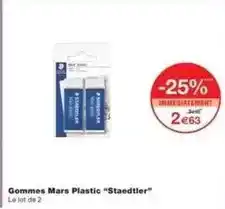 Monoprix Mars - gommes plastic staedtler offre