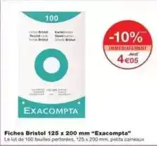 Monoprix Exacompta - fiches bristol 125 x 200 mm exacompta offre