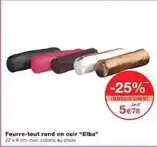 Monoprix Elba - fourre-tout rond en cuir offre