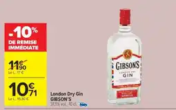 Carrefour Market London Dry Gin Gibson's offre