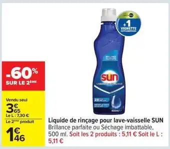 Carrefour Liquide de rinçage pour lave-vaisselle SUN offre