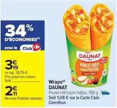 Carrefour Drive Daunat - wraps offre