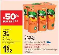 Carrefour Drive Fuzetea - thé glacé offre