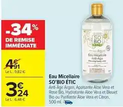 Carrefour Drive So'bio étic - eau micellaire offre