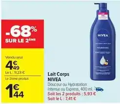 Carrefour Drive Nivea - lait corps offre