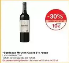 Monoprix Mouton cadet - bordeaux bio rouge offre