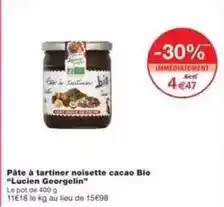 Monoprix Lucien georgelin - pâte à tartiner noisette cacao bio offre