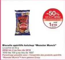 Monoprix Monster munch - biscuits apéritifs ketchup offre