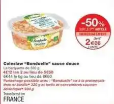 Monoprix Bonduelle - coleslaw offre