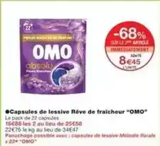 Monoprix Omo - capsules de lessive réve de fraicheur offre