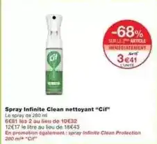 Monoprix Cif - spray infinite clean nettoyant offre
