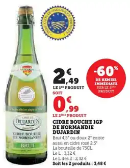 Hyper U Cidre bouche igp de normandie dujardin offre