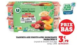 Hyper U U Yaourts aux fruits avec morceaux panaches offre