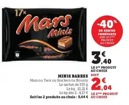 Hyper U MARS Minis Barres offre
