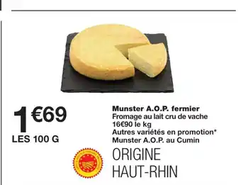 Monoprix Munster a.o.p fermier offre