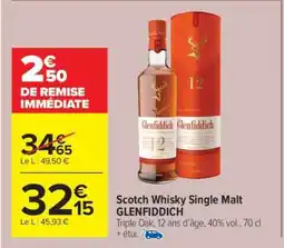 Carrefour Market Scotch Whisky Single Malt GLENFIDDICH offre