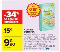 Carrefour Market Couches PAMPERS offre