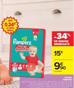 Carrefour Market Culottes PAMPERS offre