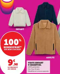 Hyper U Veste enfant u essentiel offre
