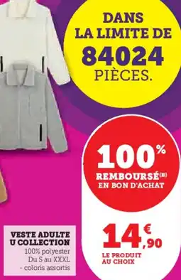 Hyper U Veste adulte u collection offre