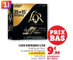 Hyper U L'OR Cafe espresso offre