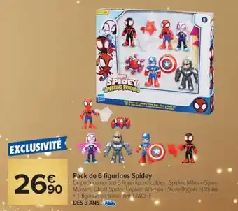 Carrefour Pack de 6 figurines Spidey offre