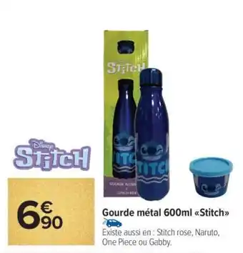 Carrefour Gourde métal 600ml Stitch offre