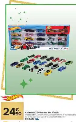 Carrefour Coffret de 20 véhicules Hot Wheels offre