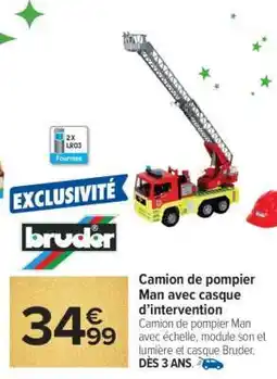 Carrefour Camion de pompier MAN avec casque d'intervention offre