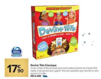 Carrefour Devine Tete Classique offre
