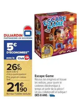 Carrefour Escape Game offre