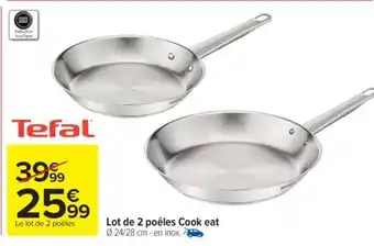 Carrefour Lot de 2 poêles Cook eat offre