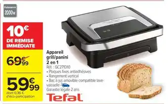 Carrefour Appareil grill/panini 2 en 1 offre