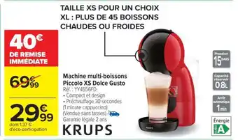 Carrefour Machine multi-boissons Piccolo XS Dolce Gusto offre