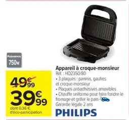 Carrefour Appareil à croque-monsieur offre