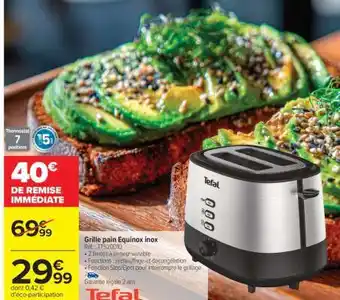 Carrefour Grille pain Equinox inox offre