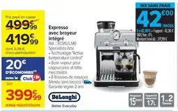 Carrefour Expresso avec broyeur intégré offre