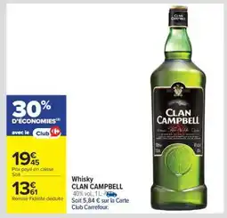 Carrefour Market Whisky Clan Campbell offre