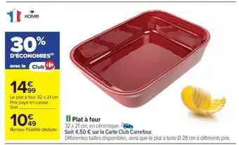 Carrefour Plat à four offre