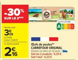 Carrefour Market Œufs de poules CARREFOUR ORIGINAL offre